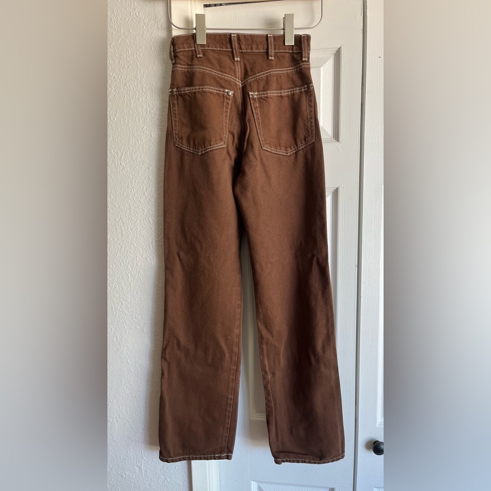 Reformation Cowboy High Rise Straight Jeans Chocolate Womens Size 23 - Picture 8 of 13